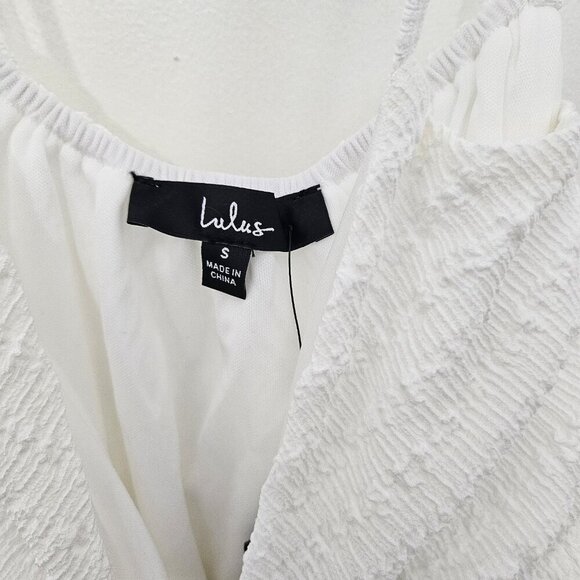 Sweetie Status White Crinkle Sleeveless Tie-Back Babydoll Dress size Small - Picture 6 of 15